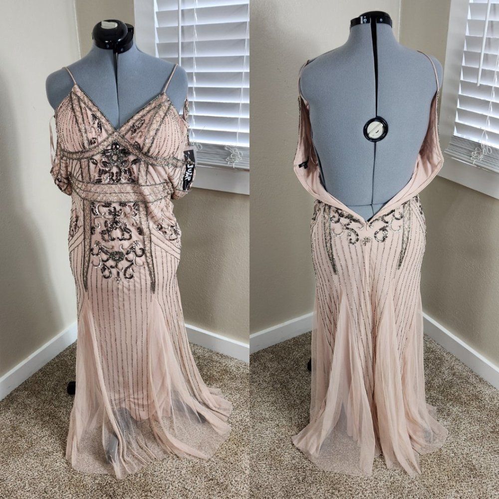 Jump Apparel Beaded Gown Pink Size 3/4 NWT Cut# 27988